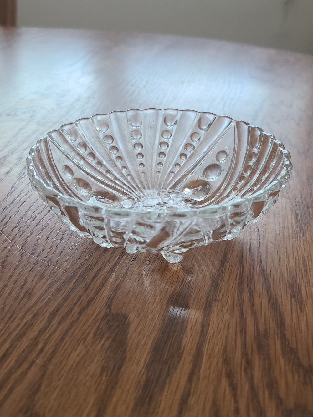 Vintage - Anchor Hocking clear glass footed bowl, often referred to as "Burple," - Picture 4 of 9